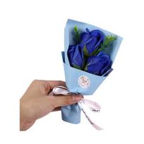 3 Heads Artificial Rose Bouquet Mini Scented Soap Flower Bouquet for Women Mom Wife Valentine's Day Anniversary Wedding Mother's Day Birthday