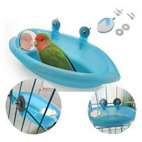 Small Oval Bird Bathtub Pet Cage Accessories Toy With Bird Mirror