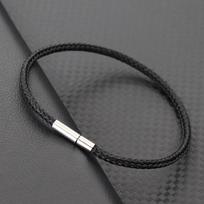 3 mm plono nerūdijančio plieno vielos apyrankė vyrams, sėkmės raudonas apyrankės apyrankė, rankų darbo Pulseras Rojas, hiphopo apvyniojimo apyrankė, dovanos jam 20.5cm 8.1Inch juoda