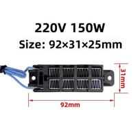 New 92*31mm 220V 50W Incubator Heater 10 Styles Black Ceramic PTC Electric Heater 70W24V Conductive Bracket