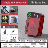 Four-gear Adjustable Small Waterproof Air Pump Portable Oxygenation Pump Outdoor Fishing Special Rechargeable Oxygen Pump 1800S - Single Stone - Red