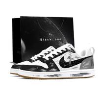 Nike Court Borough Ink Shadow Creek Leather Low top Skateboard Shoes Men's Black White Gray 844881-100(Team93--SBOX ) 40.5