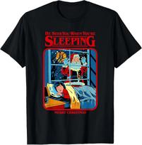 Steven Rhodes Santa Claus Sees You Retro Dark Humor T- Shirt 2XL