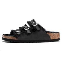 Birkenstock Leather Comfortable Soft Slide Sandals Narrow Fit Women sandals Black 1020319 41