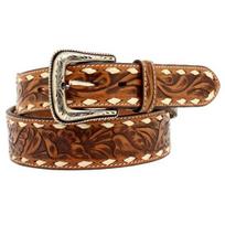 1.5  Wide Western Leather Belt Cowboy Rodeo Casual Leather Belt Floral Embossed, Size 28  to 36 28 Inch