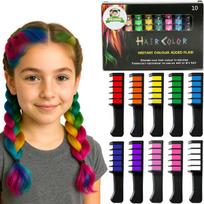 WASHABLE CHALK for HAIR DYEING SAFETY COMBS 10 pieces