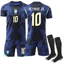 2026 Brazilijos Pasaulio taurės išvykos marškinėlių komplektas - Neymar 10 Size 16