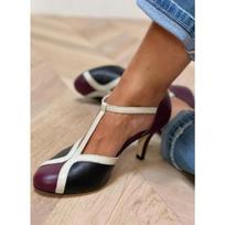 Summer high-heeled fashion round head color matching sandals 34