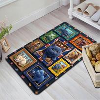Cats Frames Adventure Pattern Rug Floor Mat for Living Room or Bedroom Soft and Comfortable Carpet a Gift for Birthday and Holiday. 40x60cm( 15x23in )