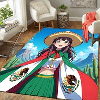 1pc Mexican Cultural Celebration Carpet Rug for Bedroom Living Room Decor Sofa Home Game Area Rug Non-slip Floor Mat. DT716012 40cm x 60cm