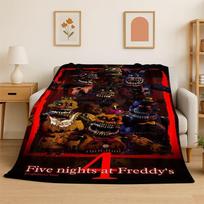 Horror Game F-FNAF Freddy Soft Flannel Throw Blanket,Warm Cozy Blanket for Bed,Couch,Sofa,Bedroom,Living Room,Travel,Picnic 75x90cm