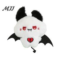 Embroidered Animal Doll Halloween Bear Bat Plush Pendant, Stuffed Devil Backpack Bag Charm, Toy with Bead Chain Hanging Chain, Party Favors Small B