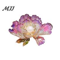 Vintage Style Brooch Women Sparkling Rhinestones Imitation Pearl Flower Shape Lapel Sweater Pin Suits Coats Bags Scarves Badge Versatile Accessory B
