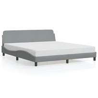 Bed Frame  Dover  Light Gray 183x213 cm Fabric