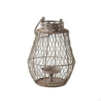 Wire Mesh Candle Lantern VintageIndustrial Cage AntiqueStyle for Garden,