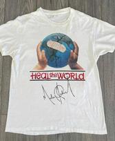 Michael Jackson parašuota „Heal The World“ marškinėliai Michael Jackson grafika S-5XL XXL gray
