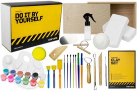 WHITE CLAY POTTERY SET MODELLING TOOLS DIBYS xxl