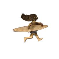 Irregular Surfing Girl Brooch Vintage Beach Jewelry Fashion Metal Geometric Pin  Outdoor Surfing Girl Brooch