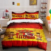 Spanish Flag Pattern Bedding Set Bedding set (1 duvet cover, 2 pillowcases, duvet not included) 135x200cm