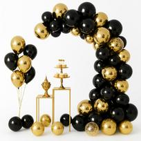 Gold Black Balloon Garland For New Year'S Eve - 119 Piece Set - Birthday