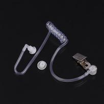 Two Way Radio Headset Acoustic Tube Single Air Conduit Replacement Transparent Coil Air Tube Earplug With Metal Clip 1