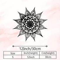 1pc Black White Mandala Metal Wall Art Sun Moon Phase Boho Patio Decor Vintage Iron Mural Housewarming Gift 12in