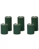 6 LED žvakių rinkinys NOISETTE 10/16 cm, žalias