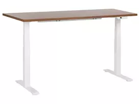 Elektriškai reguliuojamas stalas DESTINES rudas/baltas 160 cm 72 cm