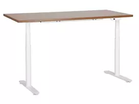 Elektriškai reguliuojamas stalas DESTINAS, rudas / baltas, 160 cm, 72 cm