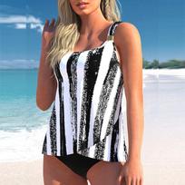 Women's Halter Red Starfish Print Bikini Tankini Swimsuit S
