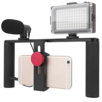 TwoHanded Mobile Phone Holder Set Stablizer for Photography Video Live Broadcast Light