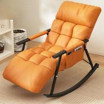 Light Luxury Rocking Chair Simplicity Leisure Balcony Nap Lounge Chair Stable Reinforce Bedroom Home Multiple Purposes Lazy Sofa oranžinė