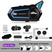 Motociklo šalmas Bluetooth domofonas BT31 Atsparus vandeniui LED ryšio sistema black