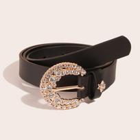 New Bee Diamond Belt for Women Sweet Belt Black Women Belt 100cm