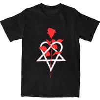 Him Band Ville Valo Heartagram Love Metal T-Shirt Summer Streetwear T-Shirts Trending Tshirt for Women Short-Sleeved Tees S