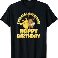 Pokémon Birthday Pikachu & Eevee Cuteness Overload! T-Shirt S
