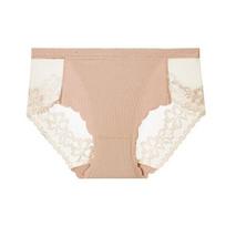 Sexy Lace Underwear for Women Mid Rise Seamless Floral Lace Sheer Briefs Stretchy No Show Hipster Panties S