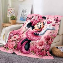 1pc Pink, butterflies, and cute Minnie Mouse blanket Lightweight Flannel Throw for Sofa Bed Travel Camping Livingroom Office Couch Chair 80cmx120cm