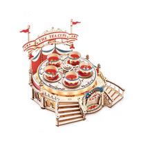 3D Wooden Puzzle Amusement Park Series Coffee with Japanese Instructions Tsukurundesu® (Teacup, Cup, Attraction, Miniature, Light-Up)