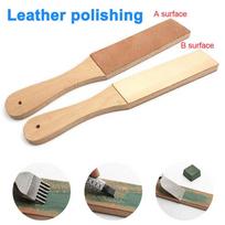 Sided Leather  Strop Cutter  Sharpener Polishing Wooden Handle