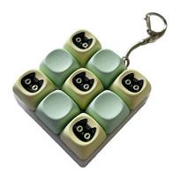 9 klavišų juodo katino fidget klaviatūra Streso mažinimo klaviatūra Pirštų spragsintojas Raktų pakabukas Biuro mokyklos kelionės Deimpresijos mygtukas Sensorinis žaislas beige