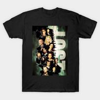 Men Black Print T-shirt Lost No-Cut Transfer Paper Print Cotton Tshirt S