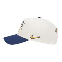 Nike logotipas Medvilninė beisbolo kepuraitė Unisex kepurės Sail Midnight-Blue Team-Deep-Red IH8778-133 L-XL