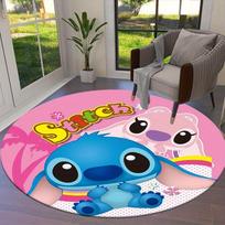 1pc Disney Lilo and Stitch Pattern Round Area Rug, Bedroom Living Room Floor Mat, Playroom Bedroom Living Room Indoor Decor Rug, Aesthetic R 80cm/31.5in