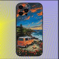 Kombinuotas automobilis Lauko stovyklavimas Telefono dėklas iPhone 16,15,14,13,12,11,Pro,X,XS,Max,XR,Plus,Mini minkštas juodas dangtelis iPhone13mini