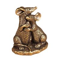 Metal Love Mouse Figurines Feng Shui Ornament Decorative Animal Sculptures Golden Small Mice Statues Housewarming Gift 1