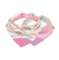 Baby Cartoon Teething Bibs Cotton Gauze Breathable Triangle Scarf Anti Spit Up Feeding Drool Catcher