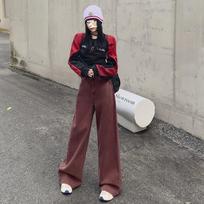Women's High Rise Wide Leg Jeans Straight Leg Denim Pants Solid Color Pocket Design Streetwear No Stretch Long & Extra Length Trousers XS