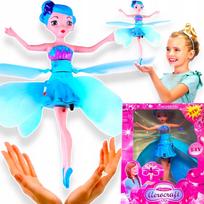 Toy FLYING FAIRY DOLL blue USB LED lights WINGS