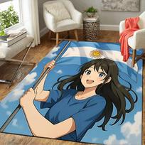 1pc Argentina Flag Celebration Carpet Rug for Bedroom Living Room Decor Sofa Home Game Area Rug Non-slip Floor Mat. DT71501131 40cm x 60cm